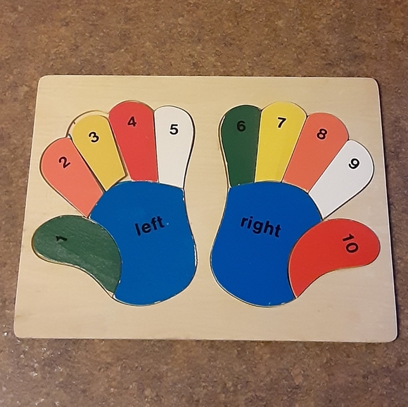 Vintage Left/Right Hands w/ Numbered Fingers Solid - Picture 1 of 1